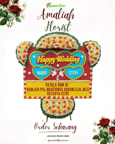 Karangan Papan Bunga Pernikahan di Sumberkima